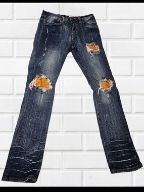EVOLUTION In Design Distressed Patched Slim Jeans Boys Size 16 NWT Style J-EV-33